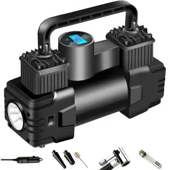 Портативный автомобильный компрессор с дисплеем и питанием от прикуривателя Air pump XL-1025 | Зображення 1