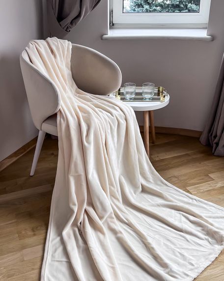 Плед Emily Manner велсофт 150х200 см 300 гм2 Beige (94326291)
