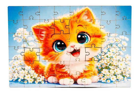 Пазл дерев'яний Puz-05001 Котик, А5 в тубусі PuzzleOk | Зображення 2
