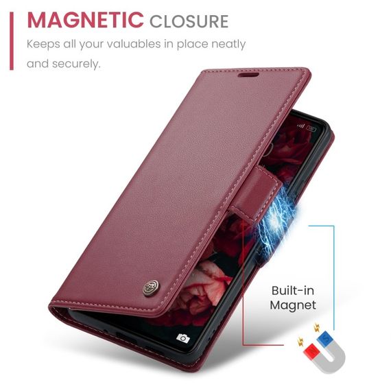 Шкіряний чохол-книжка Retro Case для Xiaomi Redmi 13 колір Червоний | Зображення 4