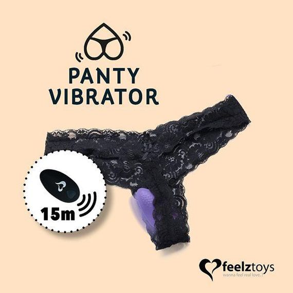 Вибратор в трусики FeelzToys Panty Vibrator Purple с пультом ДУ, 6 режимов работы, сумочка-чехол | Зображення 2