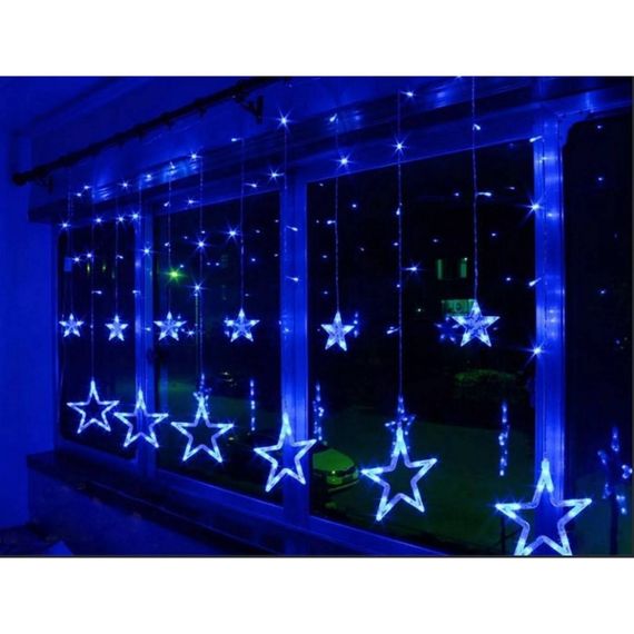 Гірлянда штора "Зірки" ZABI-8 USB 120 L, 3*1 м, USB+батарейка, синя | Зображення 2