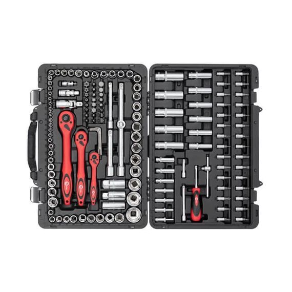 Професійний набір інструментів 1/4", 3/8", 1/2", 151 од., Cr-V INTERTOOL ET-7151 | Зображення 1