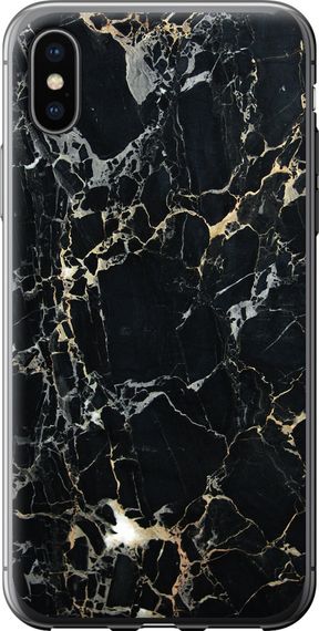 Чехол на iPhone XS Черный мрамор "3846u-1583-17620"