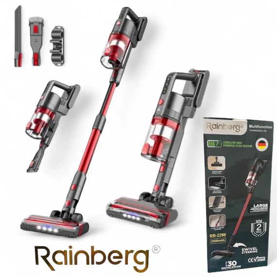 Вертикальный аккумуляторный пылесос Rainberg 2500 Вт беспроводной, для уборки, дома | Зображення 3