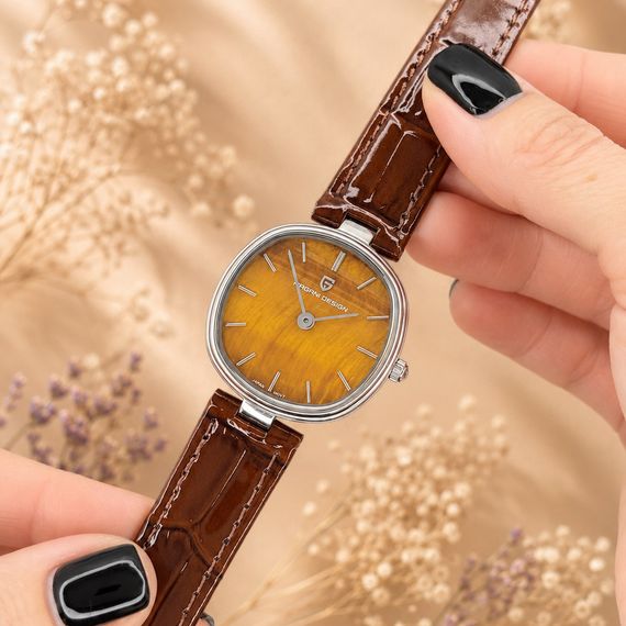 Жіночий годинник Pagani Design PD-1825 Silver-Brown Leather зі шкіряним ремінцем | Зображення 1