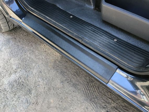 Накладки на пороги ABS (2 шт, пластик) Глянцеві для Mercedes Vito W638 1996-2003 років