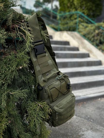 Сумка тактична на моллі через плече Олива підсумок тактичний з ременем через плече | Зображення 8