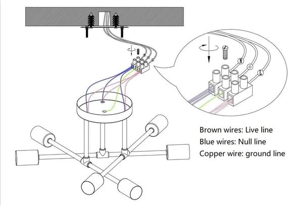 Люстра Generisch Sputnik E27 на 6 ламп сучасна, вінтажний стельовий світильник чорний з золотом, металевий | Зображення 5