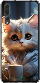 Чохол на Huawei P20 Pro Білий кіт "5646t-1470-2448"