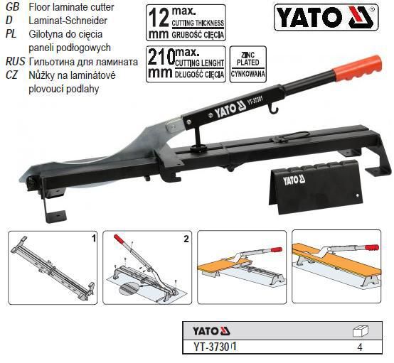 Резак ламината YATO Польша гильотина l=710 мм l рез 210 мм плита h≤ 12 мм YT-37301