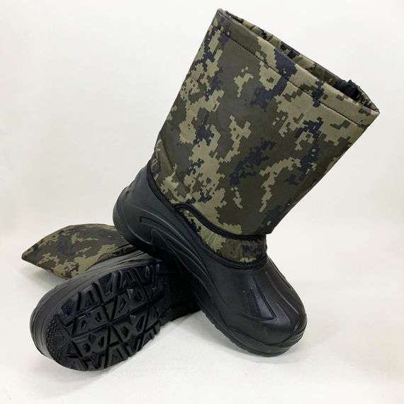 Чоботи чоловічі утеплені камуфляж 45р 29,5см, Водонепроникні теплі гумові чоботи | Зображення 2