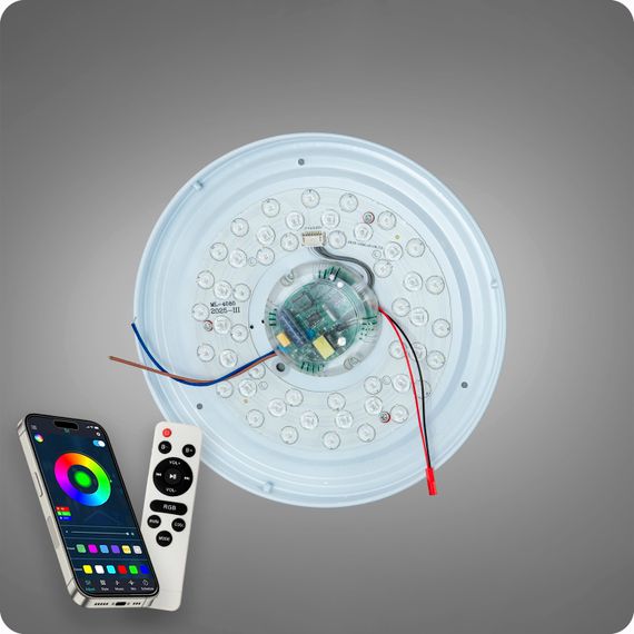 Люстра світлодіодна 517 Dlight RGB з пультом і  колонкою 45Вт Білий (02146) | Зображення 7
