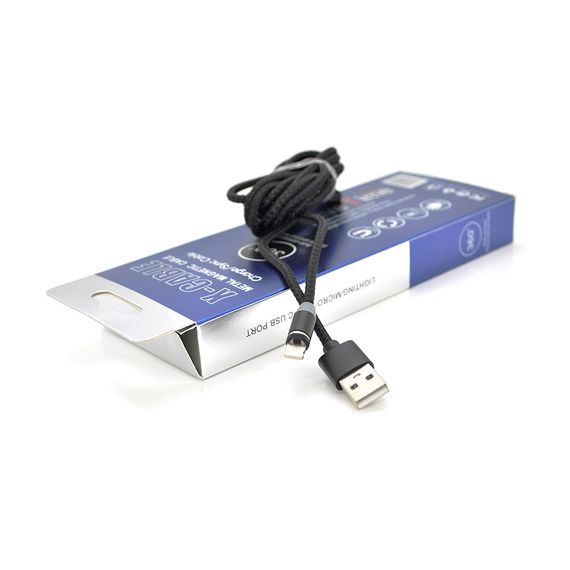 Магнитный кабель PiPo USB 2.0/Lighting, 2m, 2А, тканевая оплетка, брон арт.18166 | Зображення 1