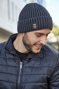 Мужская шапка «Камет» графит + черный