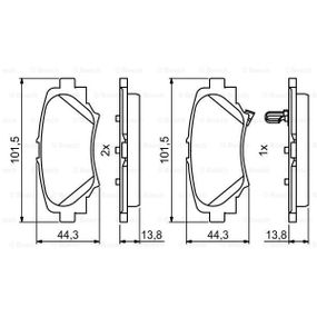 Тормозные колодки Bosch дисковые задние MAZDA 3/Axela/CX-3 ''R 0986494803