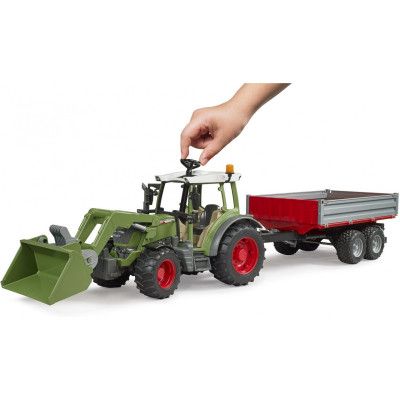 Спецтехника Bruder Трактор Fendt Vario 211 с передним погрузчиком и прицепом (02182) | Зображення 3