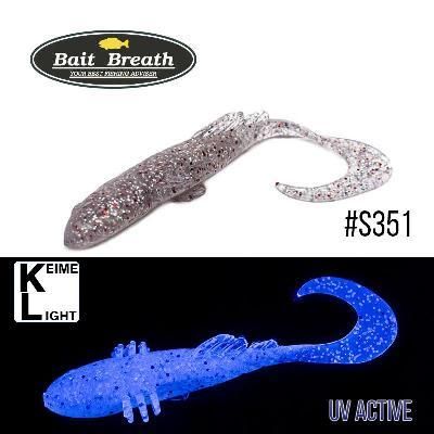 Приманка Bait Breath BeTanCo Curly Tail 2" (8 шт.) (S351 UV Ｈologram Clear／Red)