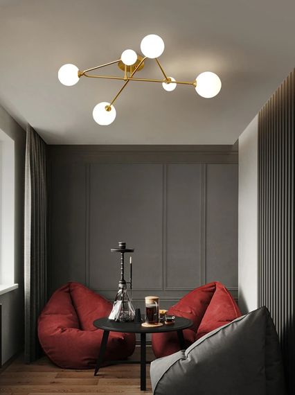 Люстра стельова на 6 лампочок 26790 Латунь 25х80х80 см. | Зображення 4