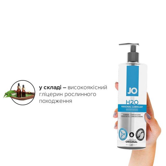 Змазка на водній основі System JO H2O ORIGINAL (480 мл) оліїста і гладенька, рослинний гліцерин | Зображення 3