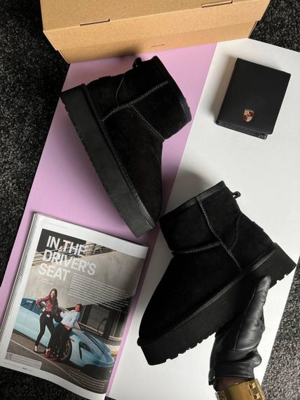 Уги UGG Classic Mini Platform Black Fur | Зображення 8