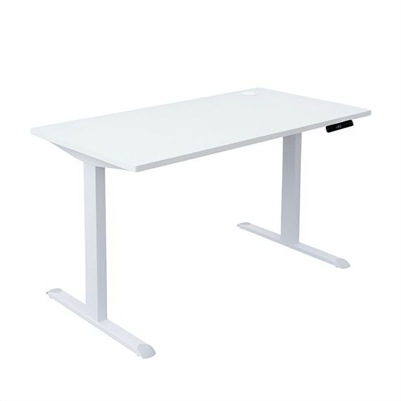 Стіл із електричним регулюванням висоти, одномоторний, з однією заглушкою, білий каркас, 1400х700х718-1178 мм
