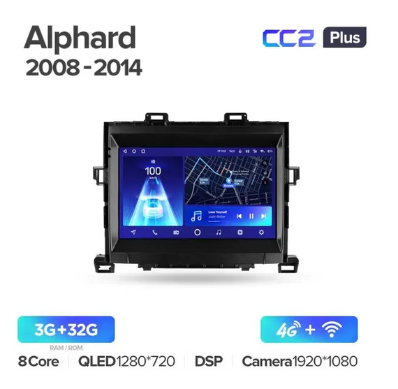 Штатна магнітола Teyes CC3L 4+32 Gb Toyota Alphard H20 2008-2014 9"