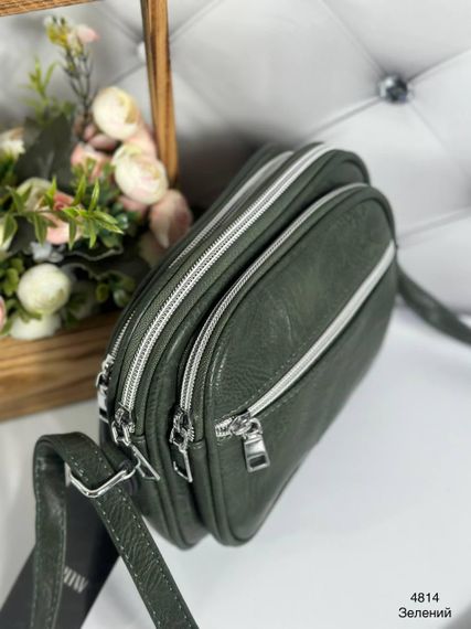 Сумка кросбоді жіноча маленька компактна 3 відділення Зелена Хакі | Зображення 1