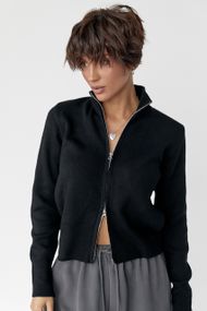 Трикотажний жіночий кардиган - чорний цвет, ONE SIZE (є розміри)