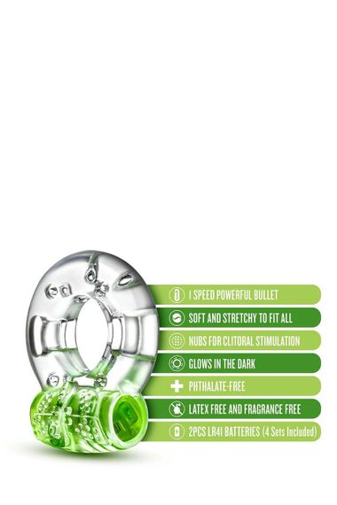 Эрекционное виброкольцо PLAY WITH ME AROUSER VIBRATING C-RING GREEN sexstyle | Зображення 6