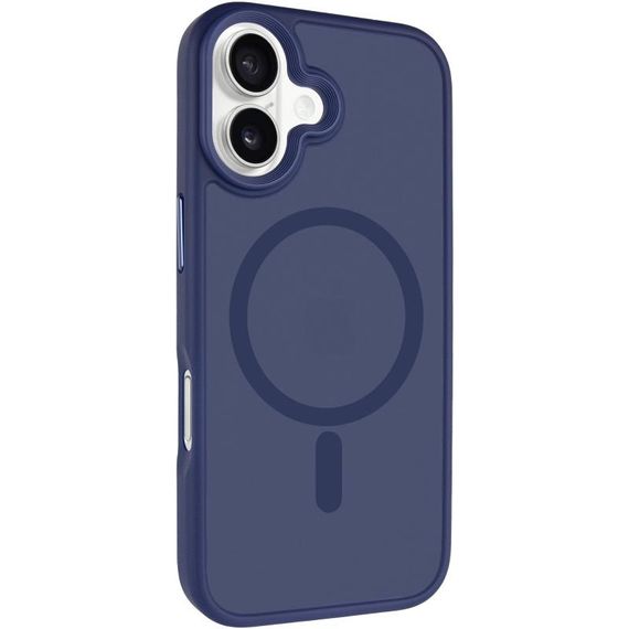 TPU+PC чохол Metal Buttons with Magnetic Fit для Apple iPhone 17 (6.3") Синій / Navy Blue