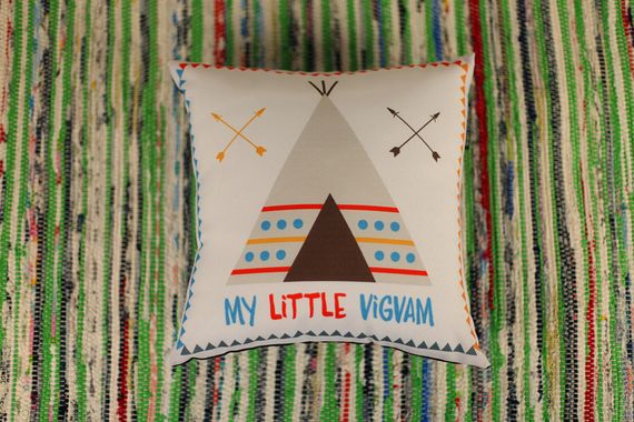 Подушка габардиновая c принтом My little vigvam 30x30 (3P_WL011_WH)