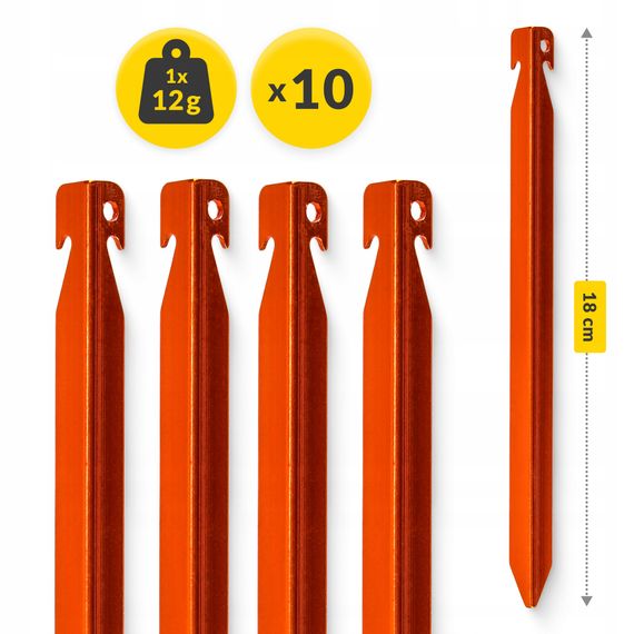 Набір кілочків для намету Mountain Goat алюмінієві 18 см, V-подібні 10 шт (P-5905973406895) | Зображення 7