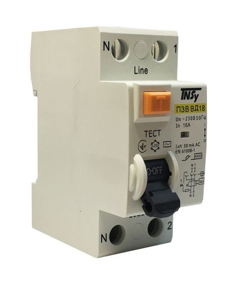 Выключатель дифференциальный УЗО ВД-18 2Р 16А 30мА тип АС электромеханический Ny95506278 | Зображення 2