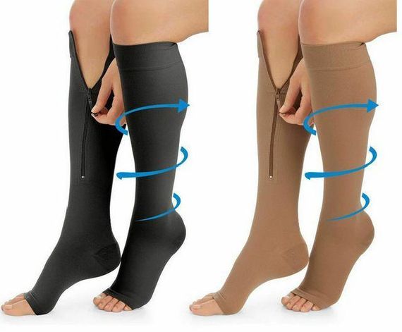Компресійні гольфи для фіксації кісточок Zip Sox, S/m чорний і бежевий