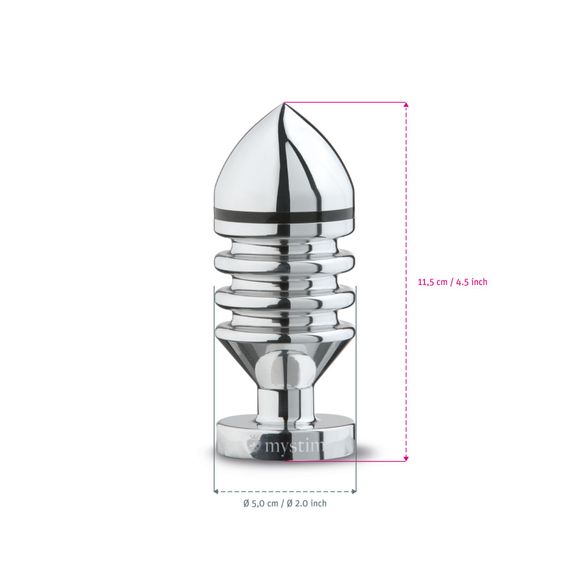 Металева анальна пробка Mystim Hector Helix L для електростимулятора, діаметр 5 см | Зображення 3