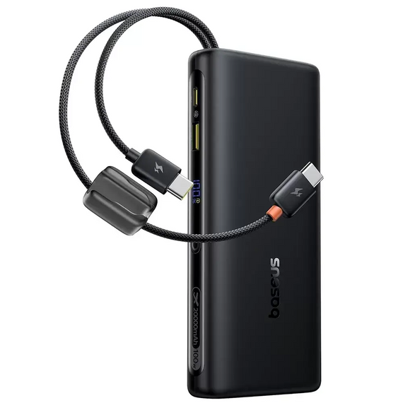 Павербанк Baseus EnerFill FC41 20000mAh 100W з LCD-дисплеєм, 4 порти + 2 кабелі, швидка зарядка, чорний | Зображення 2