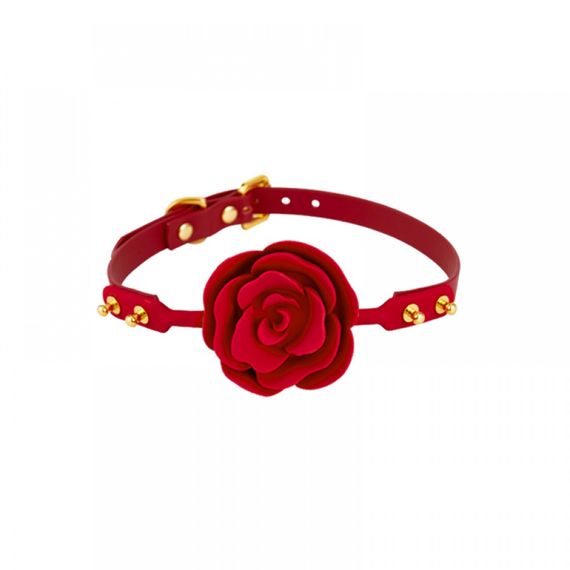 Кляп у формі Троянди червоний Rose Ball Gag UPKO | Зображення 2