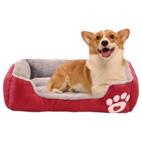 Лежанка пуфик для вихованців квадратна 53*47см Червона