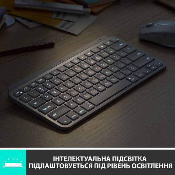 Клавіатура Logitech MX Keys Mini Minimalist Wireless US Pale Grey (920-010499) | Зображення 3