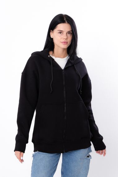 Zip-худі для жінок (оверсайз) Носи своє S/172 Чорний (p-15329-175369) | Зображення 1