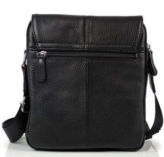 Чоловіча шкіряна чорна сумка через плече Tiding Bag M1254A | Зображення 7