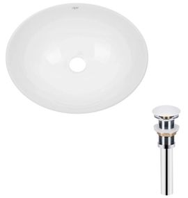 Комплект Qtap Dove: Раковина накладна овальна 415x340x140 мм White + Донний клапан PU02 (QT06113078WN47308)