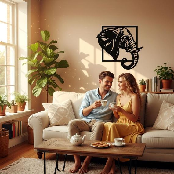 Панно декоративне картина на стіну Слон LED 16 кольорів телефон 475х500 acr-p000171 | Зображення 9