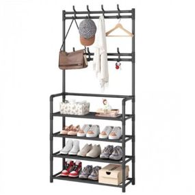 Підлогова вішалка для одягу з підставкою для взуття New simple floor clothes rack (60х29.5х151 см)