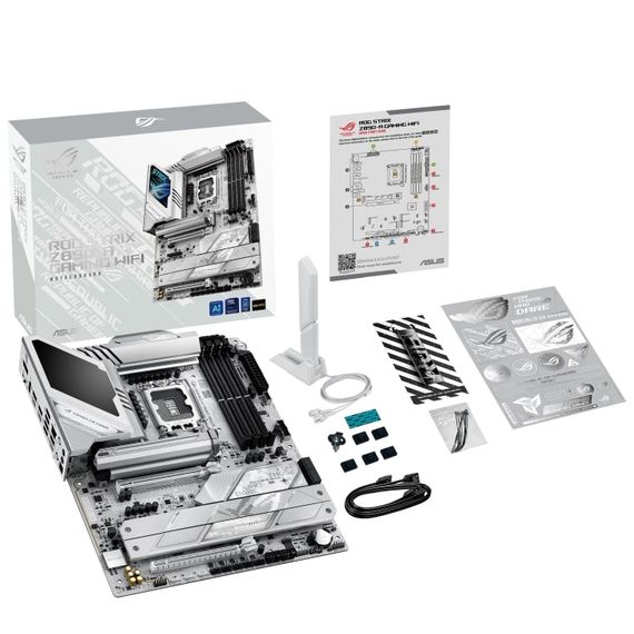 Материнcкая плата ASUS ROG STRIX Z890-A GAMING WIFI s1851 Z890 4xDDR5 M.2 DP HDMI Wi-Fi BT ATX белый 90MB1I90-M0EAY0 | Зображення 1