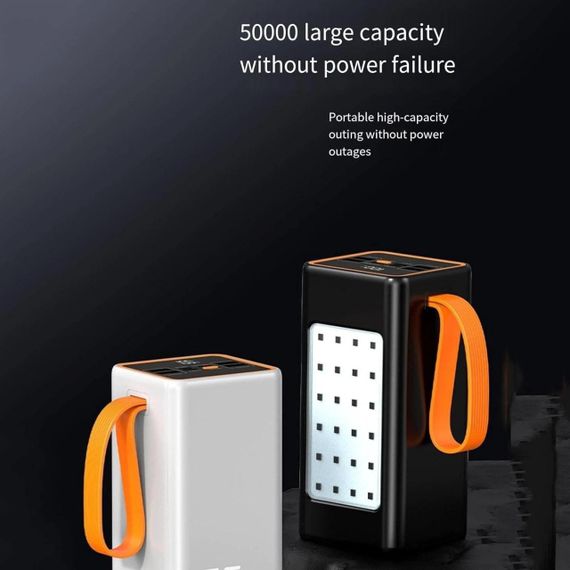 Повербанк 100000 mAh JS-658 для поїздок і роботи ∙ Зовнішній акумулятор JS-658 з LED-фонариком | Зображення 1
