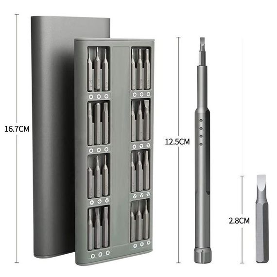 Набор прецизионных отверток с ручкой 48в1 в металлическом футляре | Зображення 3