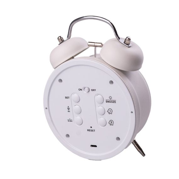 Годинник настільний електронний з будильником і led-екраном Білий | Зображення 1