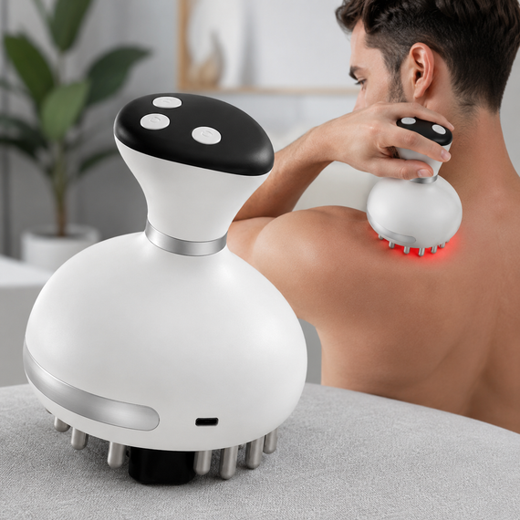 Масажер для шкіри голови Smart Body cupping massager / Вакуумний масажер для шиї та спини, антицелюлітний, USB / Лімфодренажний масажер | Зображення 1